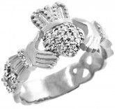 White Gold Diamond Claddagh Ring 0.50 Carats from CladdaghGold.com - image